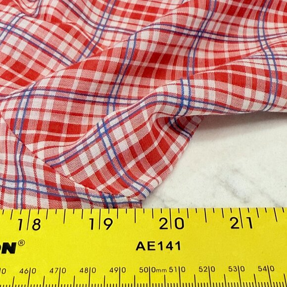 80's Lady Maverick Red Plaid Long Sleeve Button-Up Shirt Size 34 – Cotton Blend - Picture 8 of 9